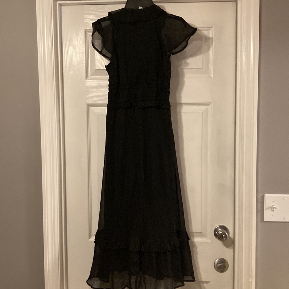 Old Navy Black Midi Dress with Ruffle Details - Picture 5 of 8